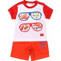 T-shirty chłopięce z nadrukiem: 2-częściowy zestaw w kolorze pomarańczowo-białym