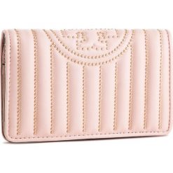 Duży Portfel Damski TORY BURCH - Fleming Mini Stud Slim Medium Wallet 52409 Shell Pink 652. Różowe portfele damskie Tory Burch, bez wzorów, ze skóry. Za 1099,00 zł.