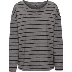 Bluza dresowa w paski bonprix szary melanż - czarny w paski. Bluzy damskie bonprix. Za 59,99 zł.