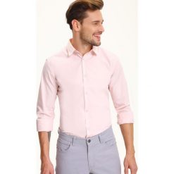 Koszula długi rękaw męska. Różowe koszule męskie Top Secret, na lato, m, bez wzorów, eleganckie, bez kołnierzyka, z długim rękawem. W wyprzedaży za 29,99 zł.