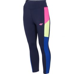 Legginsy treningowe damskie SPDF200 - granat. Niebieskie legginsy sportowe damskie marki 4f, z materiału, na fitness i siłownię. Za 149,99 zł.