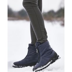 Granatowe Śniegowce Winter Walk. Niebieskie śniegowce damskie Born2be, na zamek. Za 109,99 zł.