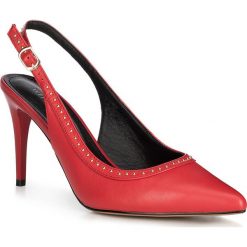 Buty damskie. Czarne szpilki Wittchen, bez wzorów, ze skóry, klasyczne, na wysokim obcasie, na obcasie, ze sprzączką. W wyprzedaży za 199,90 zł.
