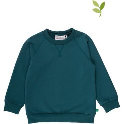 Bluza w kolorze zielonym. Zielone bluzy niemowlęce Fred's World by GREEN COTTON, bez wzorów, z bawełny, bez rękawów, bez kaptura. W wyprzedaży za 95,95 zł.