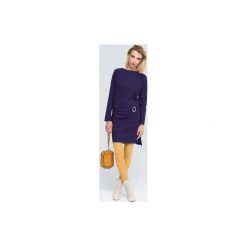 Éva elegancka sukienka z bawełny jak aksamit. Fioletowe sukienki damskie Zoee, m, bez wzorów, z bawełny, eleganckie, bez kołnierzyka, z długim rękawem, długie, maxi. Za 400,00 zł.