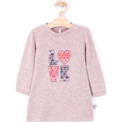 Sukienka. Czerwone sukienki dziewczęce dzianinowe MADE WITH LOVE, z aplikacjami, z długim rękawem, długie. Za 39,90 zł.