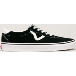 Vans - Tenisówki skórzane. Czarne trampki męskie Vans, bez wzorów, ze skóry, na sznurówki. W wyprzedaży za 259,90 zł.