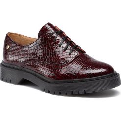 Oxfordy MACIEJKA - 04087-23/00-5 Bordo Gad Lakier. Czerwone półbuty damskie Maciejka, bez obcasa, bez zapięcia. Za 279,00 zł.