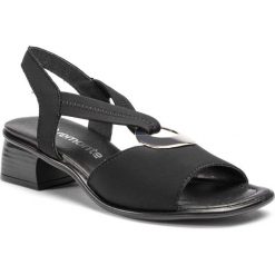 Sandały REMONTE - R5953-01 Schwarz. Czarne klapki damskie Remonte, bez wzorów, ze skóry, bez obcasa, na obcasie. Za 259,00 zł.