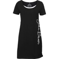 Sukienka z nadrukiem, krótki rękaw bonprix czarny. Czarne sukienki damskie bonprix, z nadrukiem, bez kołnierzyka, z krótkim rękawem, krótkie, mini. Za 44,99 zł.