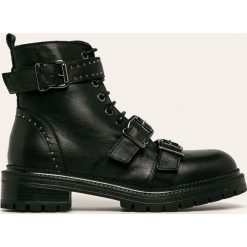 Badura - Workery skórzane. Czarne workery damskie Badura, ze skóry, z okrągłym noskiem, na sznurówki. W wyprzedaży za 329,90 zł.