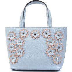 Torebki klasyczne damskie: Skórzana torebka w kolorze błękitnym – 20,5 x 29 x 11 cm