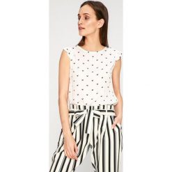 Answear - Top Stripes Vibes. Białe bluzki nietoperze marki ANSWEAR, s, z bawełny, z okrągłym kołnierzem. W wyprzedaży za 49,90 zł.