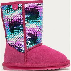 Emu Australia - Śniegowce dziecięce Wallaby Sequin. Różowe śniegowce dziewczęce EMU Australia, z okrągłym noskiem, bez zapięcia. Za 349,90 zł.