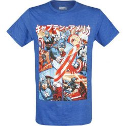T-shirty męskie: Captain America Anime Panels T-Shirt odcienie niebieskiego