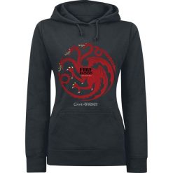 Bluzy damskie: Gra o Tron Targaryen – Fire And Blood Bluza z kapturem damska czarny