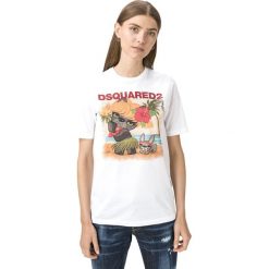 DSQUARED2 Koszulka Biały. Białe koszulki damskie Dsquared2, xs, z nadrukiem, z bawełny, bez kołnierzyka. Za 855,95 zł.