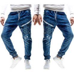 Spodnie męskie jeansowe niebieskie Recea. Niebieskie spodnie męskie Recea, xl, bez wzorów, z bawełny. Za 79,99 zł.