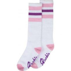 Podkolanówki "Roller Sock" w kolorze biało-jasnoróżowym. Białe skarpetki męskie marki Rookie, prążkowane. W wyprzedaży za 34,95 zł.