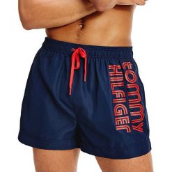 Tommy Hilfiger Męskie szorty kąpielowe Pitch Blue Short Drawstring (Rozmiar M). Niebieskie kąpielówki męskie TOMMY HILFIGER, m, bez wzorów. W wyprzedaży za 172,00 zł.
