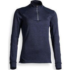 Koszulka polo jeździecka 500 Warm damska. Niebieskie koszulki damskie FOUGANZA, bez wzorów, z elastanu, polo, bez rękawów. Za 69,99 zł.