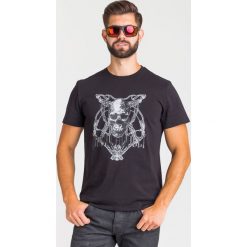 T-SHIRT Just Cavalli. Czarne t-shirty męskie m, z nadrukiem, z bawełny, z okrągłym kołnierzem. Za 335,40 zł.