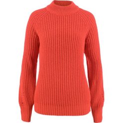 Swetry damskie: Sweter ze stójką bonprix pomarańczowy matowy
