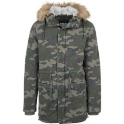 Urban Classics Garment Washed Camo Parka Kurtka zimowa kamuflaż Woodland. Zielone parki męskie marki Urban Classics, na zimę, s, z polaru, klasyczne. Za 199,90 zł.