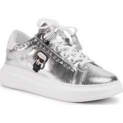 Sneakersy KARL LAGERFELD - KL62532 1SL. Szare półbuty damskie KARL LAGERFELD, na co dzień, bez wzorów, ze skóry, bez obcasa, na płaskiej podeszwie, bez zapięcia. Za 849,00 zł.