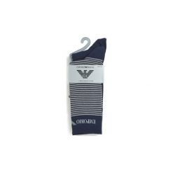 Skarpety Emporio Armani CC114-302302-00035. Niebieskie skarpetki męskie Emporio Armani, bez wzorów. Za 89,00 zł.