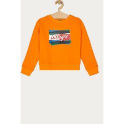 Tommy Hilfiger - Bluza dziecięca 110-176 cm. Różowe bluzy dziewczęce TOMMY HILFIGER, z nadrukiem, z bawełny, bez rękawów, bez kaptura. Za 299,90 zł.