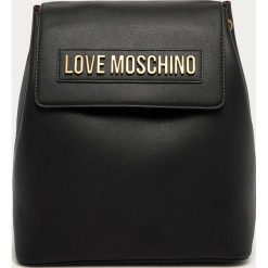 Love Moschino - Plecak. Czarne plecaki damskie Love Moschino, z aplikacjami, ze skóry ekologicznej. Za 839,90 zł.