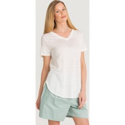 BLUZKA SAMARA Weekend Max Mara. Białe bluzki damskie Weekend Max Mara, s, bez wzorów, bez kołnierzyka, bez rękawów. Za 239,40 zł.
