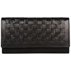 Lagen Portfel Skórzany Ladies 7375 Am Black. Czarne portfele damskie marki Lagen, bez wzorów. Za 185,00 zł.