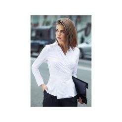 Koszula,bluzka kopertowa ELENA. Białe bluzki damskie Martino demi, l, bez wzorów, bez kołnierzyka, bez rękawów. Za 349,00 zł.