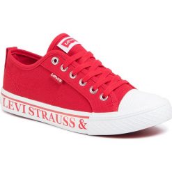Trampki LEVI'S - VORI0021T Red 0047. Czerwone trampki dziewczęce bez wzorów, z gumy, na sznurówki. Za 179,00 zł.