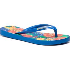 Japonki IPANEMA - Botanicals Fem 82661 Blue/Blue/Orange 20561. Niebieskie klapki damskie Ipanema, bez wzorów, z tworzywa sztucznego, bez obcasa. W wyprzedaży za 59,99 zł.