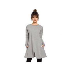 B042 Tunika z wycięciem z dołu. Niebieskie tuniki damskie BE, xl, biznesowe. Za 159,00 zł.