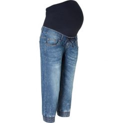 Dżinsy ciążowe 3/4 bonprix niebieski. Niebieskie jeansy damskie bonprix, z jeansu. Za 139,99 zł.