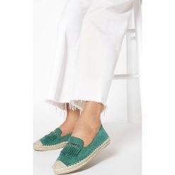 Zielone Espadryle Genidenah. Zielone espadryle damskie Born2be, bez wzorów, bez obcasa. W wyprzedaży za 49,99 zł.