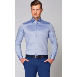 Koszula Granatowa Lopez. Koszule męskie LANCERTO, m, bez wzorów, z bawełny, eleganckie, bez kołnierzyka, bez rękawów. W wyprzedaży za 139,90 zł.