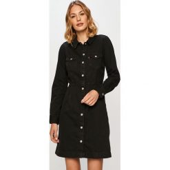 Levi's - Sukienka. Czarne sukienki damskie Levi's®, na co dzień, s, bez wzorów, z bawełny, casualowe, bez kołnierzyka, z długim rękawem, długie, mini, proste. Za 389,90 zł.