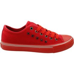 Trampki damskie BIG STAR DD274614, Kolor czerwony. Czerwone trampki i tenisówki damskie BIG STAR, bez wzorów, bez zapięcia. Za 99,99 zł.