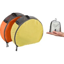 Zestaw 2 pokrowców trekkingowych - PÓŁKSIĘŻYC - 2 x 7 l. Pomarańczowe plecaki męskie FORCLAZ, bez wzorów, z poliesteru. Za 29,99 zł.
