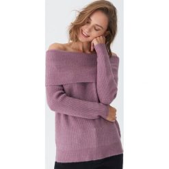 Sweter z odkrytymi ramionami - Fioletowy. Fioletowe swetry klasyczne damskie House, l. Za 79,99 zł.