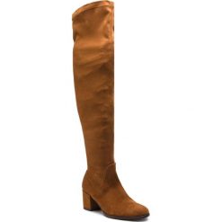 Muszkieterki SAGAN - 3371 Koniak Lycra. Pomarańczowe kozaki damskie Sagan, z lycry, bez obcasa, na obcasie, bez zapięcia. W wyprzedaży za 259,00 zł.