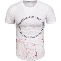 Koszulka męska t-shirt 3D biały Recea. Białe koszulki męskie Recea, xl, z nadrukiem, z bawełny, bez kołnierzyka. W wyprzedaży za 19,99 zł.