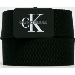 Calvin Klein Jeans - Pasek. Niebieskie paski męskie Calvin Klein Jeans, w paski, z poliesteru. Za 159,90 zł.