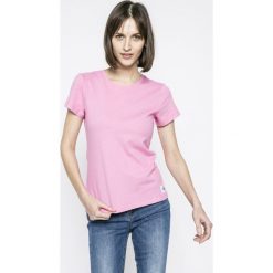 Calvin Klein Jeans - Top. Szare topy damskie Calvin Klein Jeans, l, z bawełny, z okrągłym kołnierzem. W wyprzedaży za 99,90 zł.