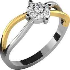 Złoty pierścionek z diamentami. Szare pierścionki damskie Art of Diamond & Co., z diamentem, złote. W wyprzedaży za 725,95 zł.